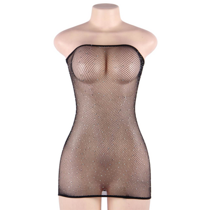 Comprar QUEEN LINGERIE Vestido Cuerpo De Red Con Brillantes – Lencería Seductora Que Realza La Sensualidad-Noxtic