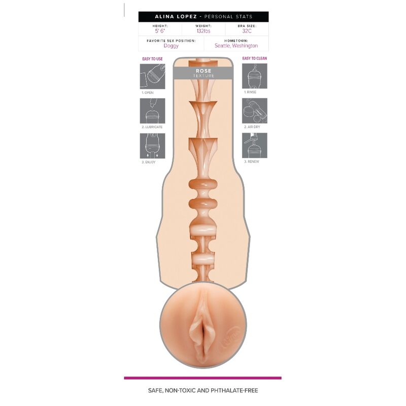 Fleshlight Girls Alina Lopez Rosa – Giocattolo erotico realistico per il piacere personale