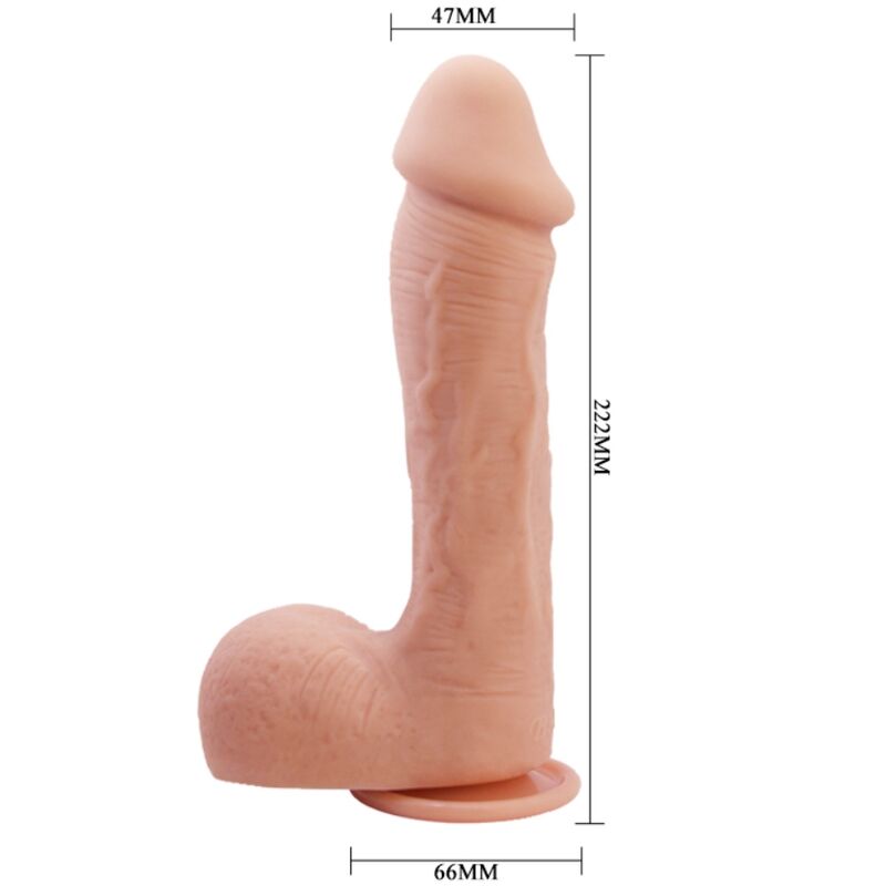 Dildo realistico BAILE Johnson in pelle 22 cm – Morbido al tatto con materiale TPR per il piacere intimo