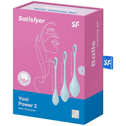 Satisfyer Yoni Power 2 Kit De Entrenamiento Azul – Fortalecimiento Del Suelo Pélvico Con Diseño Atractivo