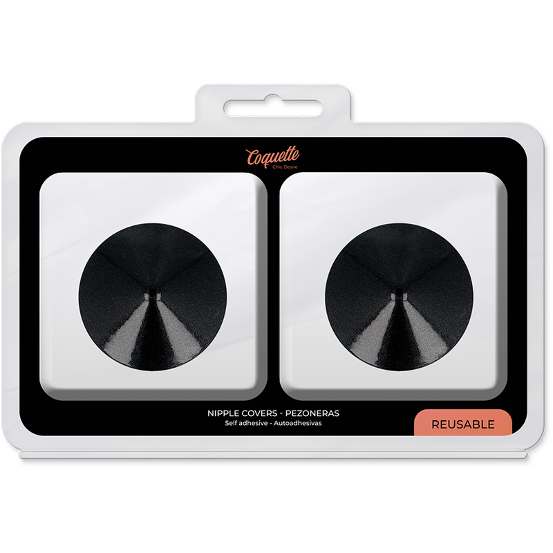 Coquette Chic Desire Cubre Pezones Metal Circulos Negros – Accesorio Elegante Para Estilo Sofisticado