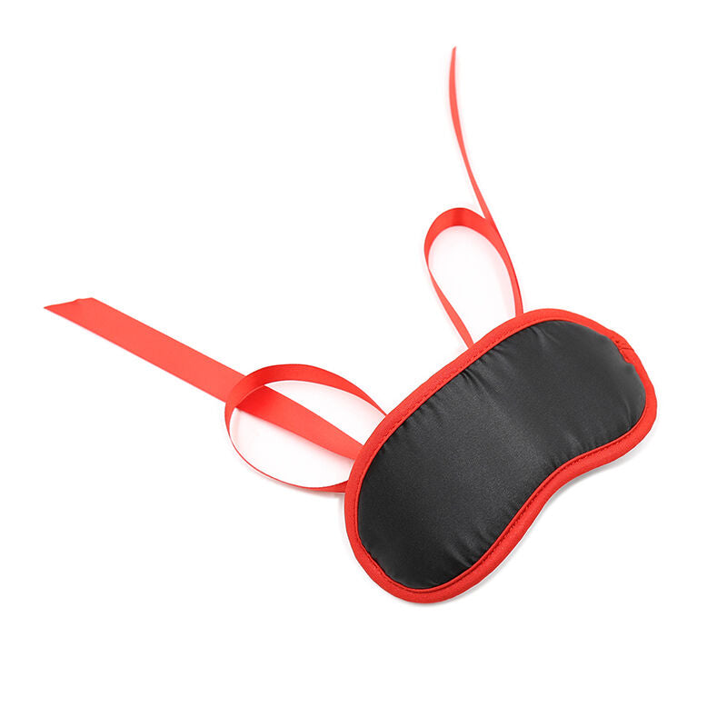 OHMAMA Fetish Black Red Edges – Elegante maschera per gli occhi per giochi di piacere sensuale