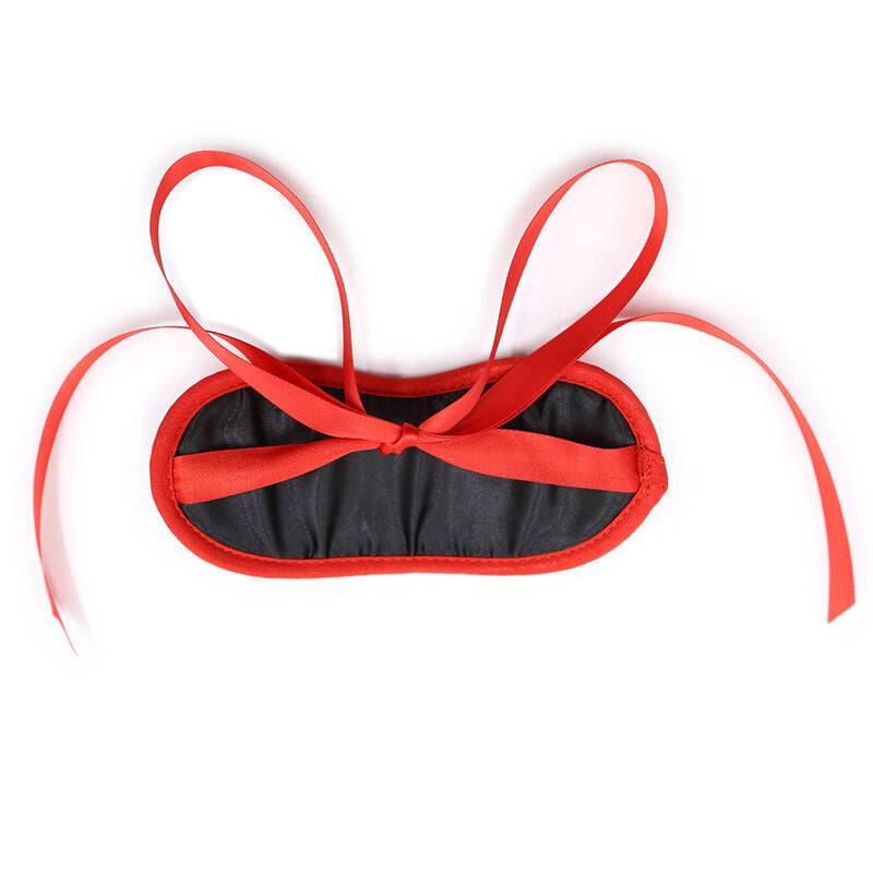 OHMAMA Fetish Black Red Edges – Elegante maschera per gli occhi per giochi di piacere sensuale