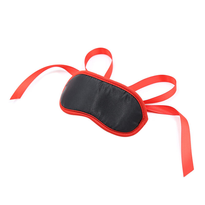 OHMAMA Fetish Black Red Edges – Elegante maschera per gli occhi per giochi di piacere sensuale