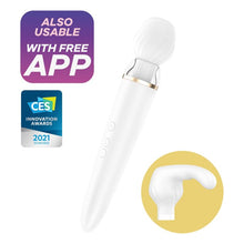 Comprar SATISFYER Double Wand-er App Blanco – Masajeador Multifuncional Con Cabezas Intercambiables-Noxtic