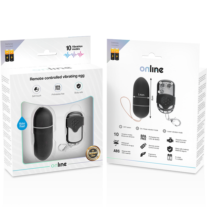 Uovo vibrante con telecomando ONLINE L Nero – Design ergonomico per un piacere condiviso