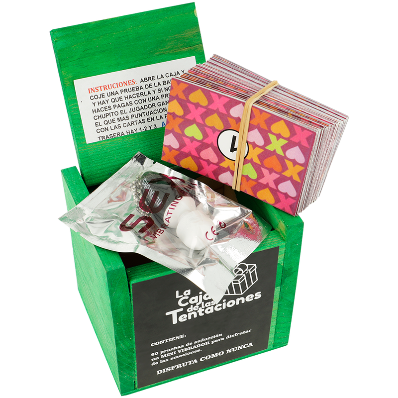 Gioco Spicy Devil Temptation Box: un'esperienza divertente con carte di seduzione e mini vibratore