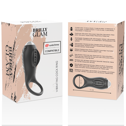 BRILLY GLAM Alan Anillo – Anillo Vibrador Con Tecnología Inalámbrica Para Parejas