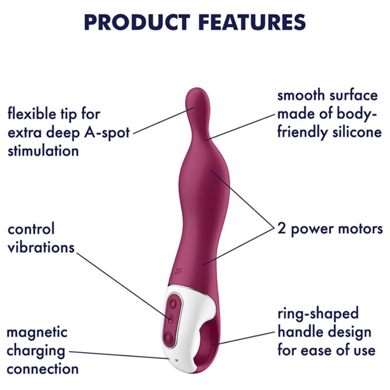 Satisfyer Amazing 1 Vibrador Punto A Berry – Estimulador Recargable Con Potentes Vibraciones