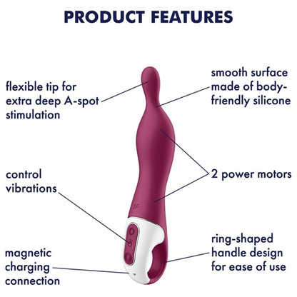 Satisfyer Amazing 1 Vibrador Punto A Berry – Estimulador Recargable Con Potentes Vibraciones