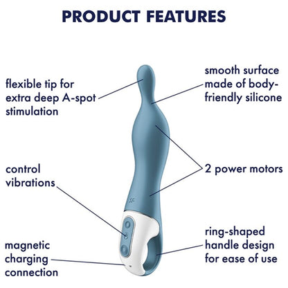 Comprar Satisfyer A-Mazing 1 Vibrador Punto A Azul – Diseño Ergonómico Para Estimulación Profunda-Noxtic
