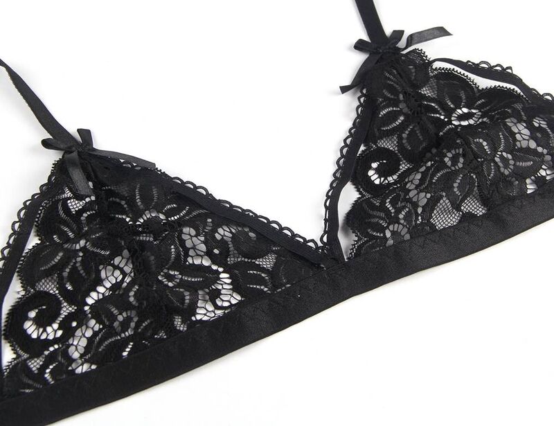 SUBBLIME SET - THREE-PIECE BRA + GARTER BELT + THONG L/XL