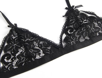 SUBBLIME SET - THREE-PIECE BRA + GARTER BELT + THONG L/XL