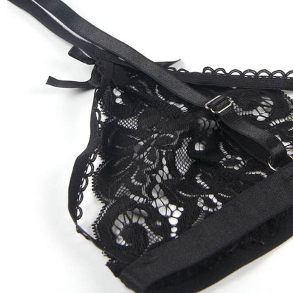 SUBBLIME SET - THREE-PIECE BRA + GARTER BELT + THONG L/XL