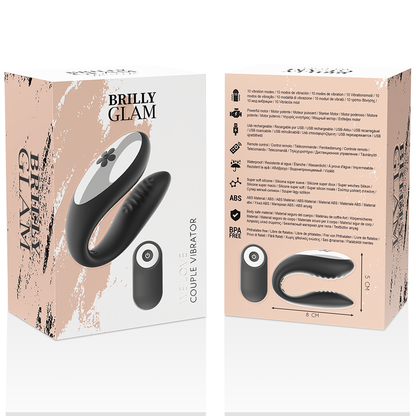 BRILLY GLAM - WE LOVE COUPLES VIBRATOR REMOTE CONTROL BLACK
