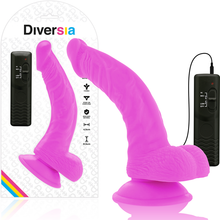 DIVERSIA - LILAC VIBRATING FLEXIBLE REALISTIC DILDO 21.5 CM -OR- 4.5 CM