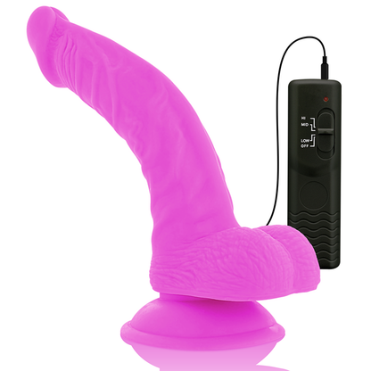 DIVERSIA Dildo Realístico Flexible Lila – Vibración Intensa Con Diseño Adaptable