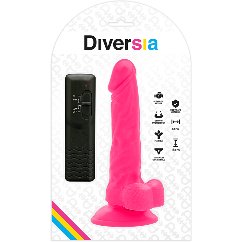 Comprar DIVERSIA Dildo Realista Flexible Rosa 18 cm – Diseño Ergonómico Con Vibración Para Placer Único-Noxtic