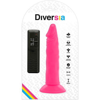 DIVERSIA Dildo Realístico Flexible Rosa – Vibración Ajustable Para Experiencia Única