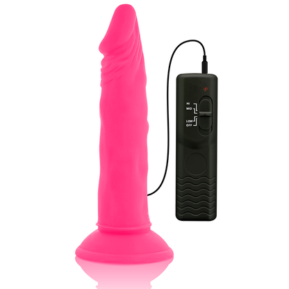 DIVERSIA Dildo Realístico Flexible Rosa – Vibración Ajustable Para Experiencia Única