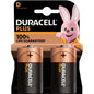 Comprar DURACELL Plus Power 100 Pilas Alcalinas D LR20 Blister 2 – Energía Confiable Para Dispositivos De Uso Diario-Noxtic