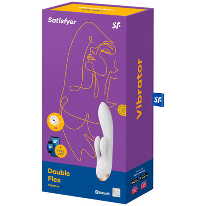 Satisfyer Double Flex Vibrator App Bianco – Giocattolo ergonomico con telecomando
