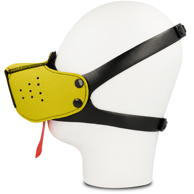 OHMAMA Fetish Bozal Perro Amarillo – Diseño Sofisticado Para Experiencias Únicas