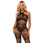 Comprar LEG AVENUE Bodystocking Cuello Halter Talla Única Negro – Diseño Elegante Que Resalta Tu Figura-Noxtic