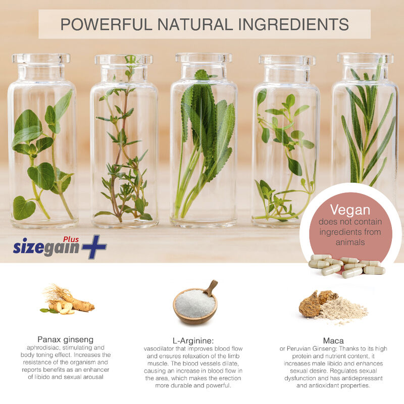500 Cosmetics SizeGain Plus – Integratore naturale per aumentare la fiducia maschile