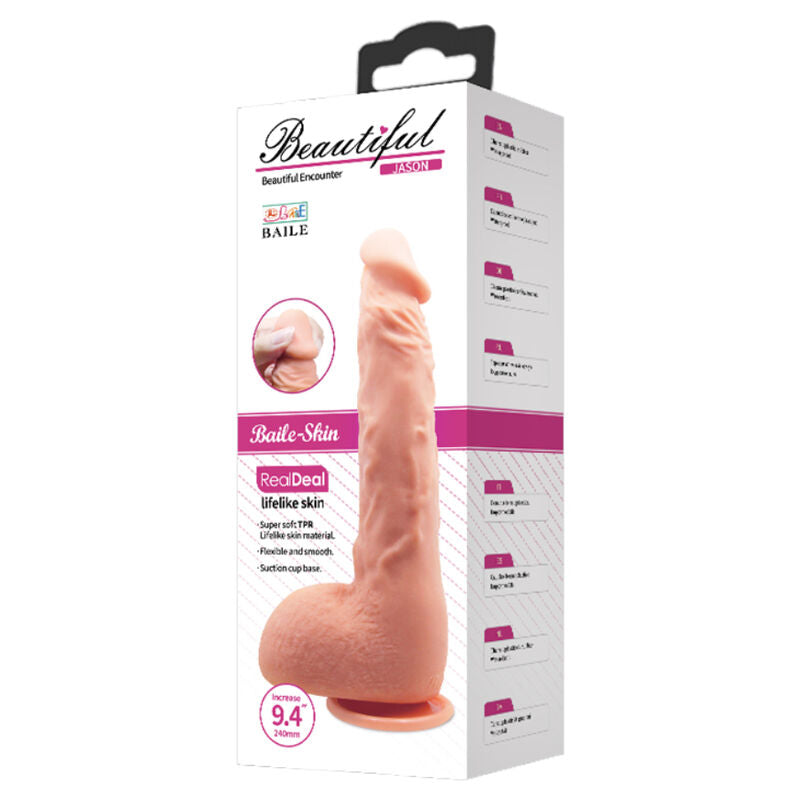 Comprar BAILE Dildo Realista Jason Natural 24 Cm – Diseño Curvo Para Estimulación Precisa-Noxtic