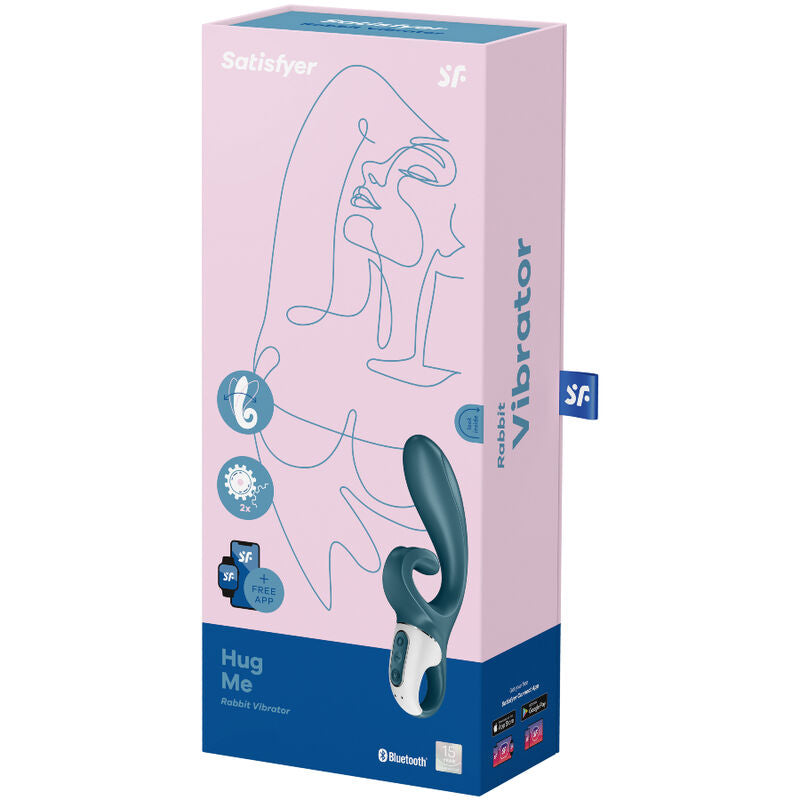 Satisfyer Hug Me Rabbit Vibrator App Blu – Vibratore ricaricabile con controllo mobile
