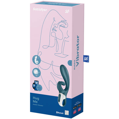 Satisfyer Hug Me Rabbit Vibrator App Blu – Vibratore ricaricabile con controllo mobile