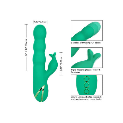 CALEXOTICS Sonoma Satisfier Verde – Vibrador Recargable Con Diseño Elegante Para Placer Sensorial