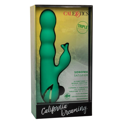 CALEXOTICS Sonoma Satisfier Verde – Vibrador Recargable Con Diseño Elegante Para Placer Sensorial
