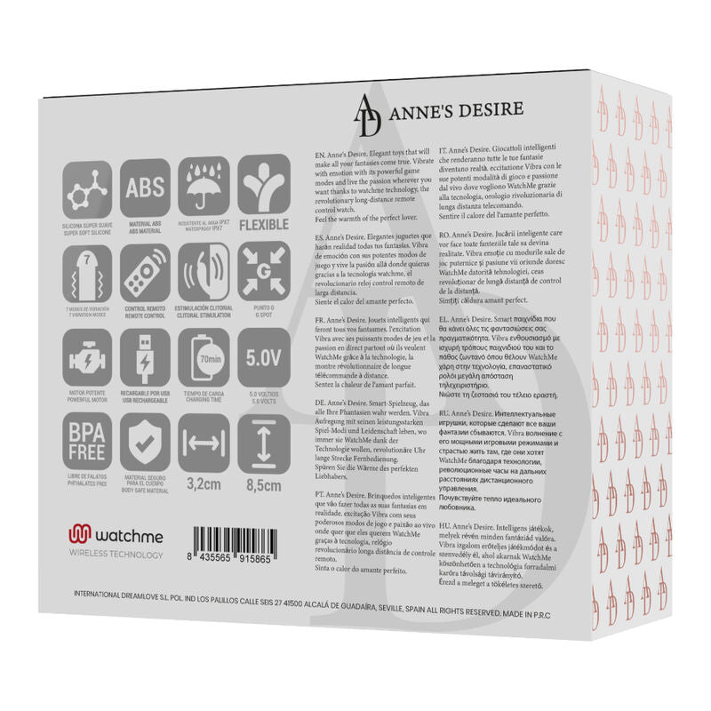 ANNE'S DESIRE Tecnologia Dual Pleasure Watchme Black Gold – Giocattolo erotico dal design sofisticato e tecnologia avanzata