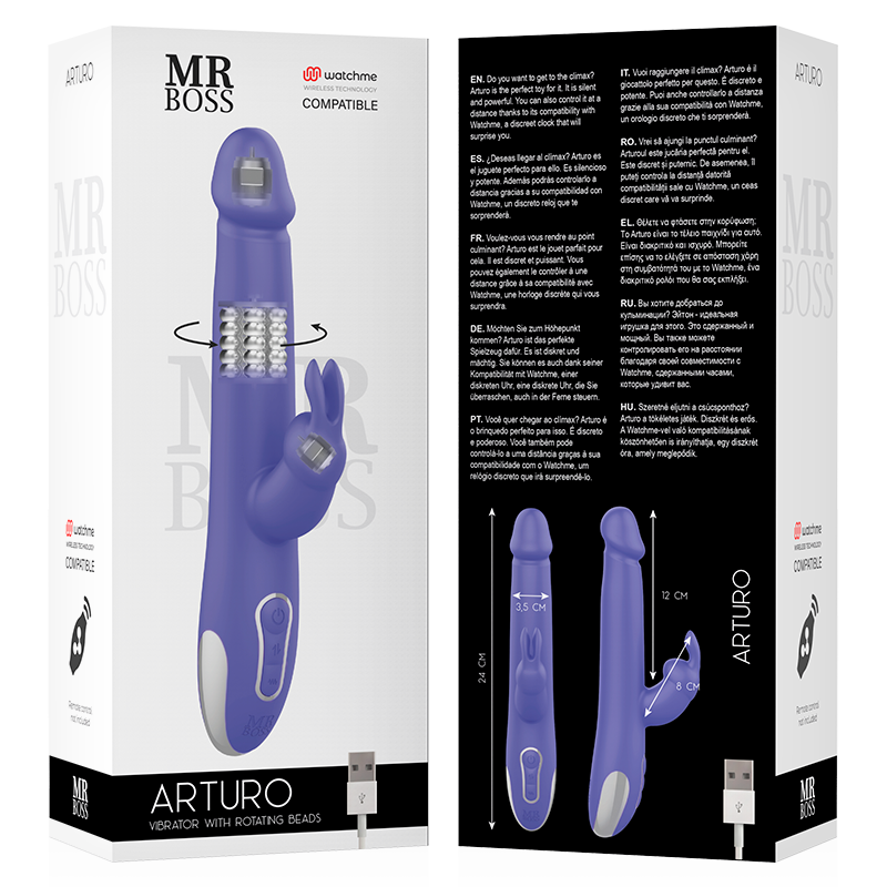 MR BOSS Arturo Vibrador Rotador – Diseño Elegante Con Tecnología Inalámbrica Watchme