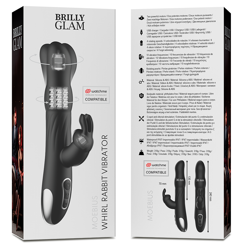 BRILLY GLAM Moebius Rabbit Vibrator – Juguete Con Tecnología Inalámbrica Para Placer Personalizado