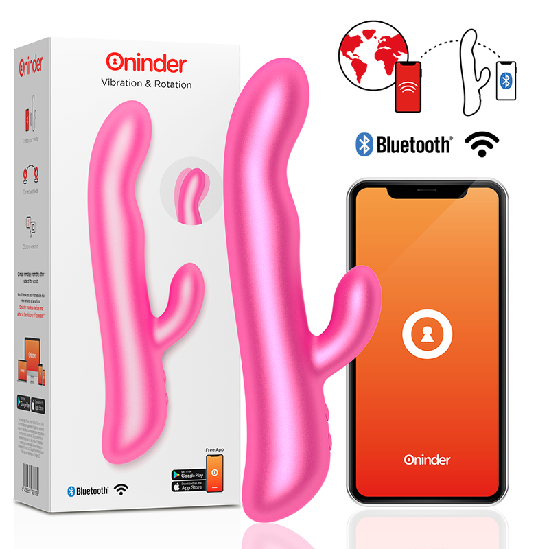 Comprar Oninder Oslo Vibración Y Rotación Rosa – Vibrador Recargable Con Control Desde Aplicación-Noxtic