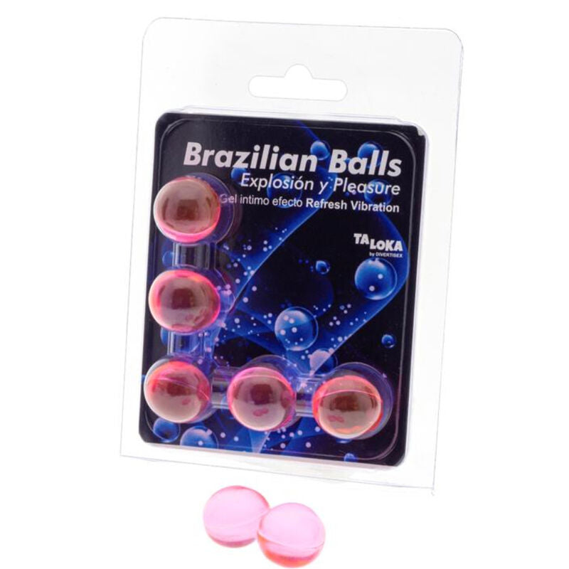 Comprar TALOKA Gel Excitante Con Efecto Vibración – Pack De 5 Bolas Brasileñas Para Placer Refrescante-Noxtic