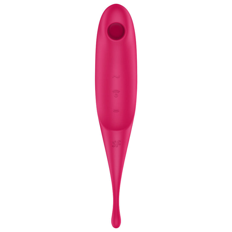 SATISFYER TWIRLING PRO STIMULATOR AND VIBRATOR - RED