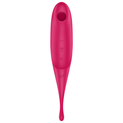 SATISFYER TWIRLING PRO STIMULATOR AND VIBRATOR - RED