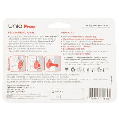 Preservativi UNIQ Free senza lattice: protezione ad anello per esperienze sicure