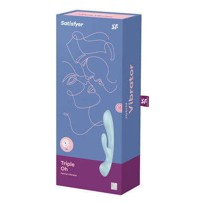 SATISFYER - TRIPLE OH BLUE HYBRID VIBRATOR