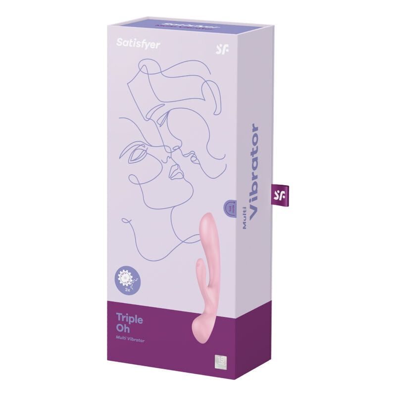 SATISFYER - TRIPLE OH BLUE HYBRID VIBRATOR