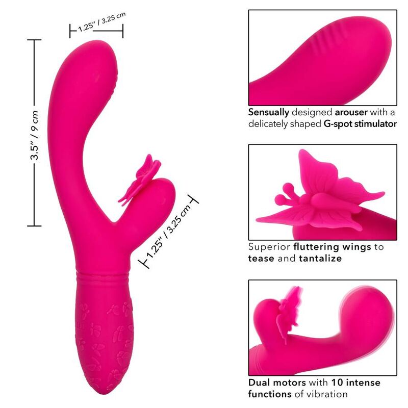 CALEXOTICS Butterfly Kiss Flutter Pink – Vibratore ricaricabile dal design elegante per il piacere intimo