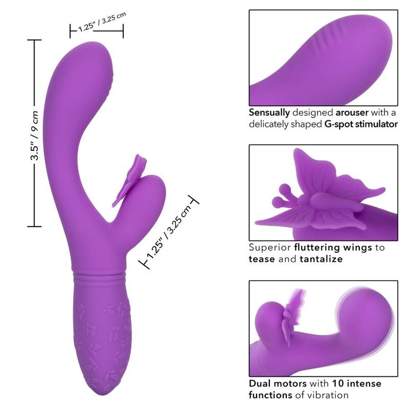 CALEXOTICS Butterfly Kiss Flutter Violet – Giocattolo erotico dal design ergonomico per un piacere intenso