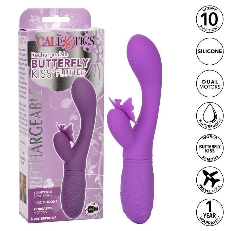 CALEXOTICS Butterfly Kiss Flutter Violet – Giocattolo erotico dal design ergonomico per un piacere intenso