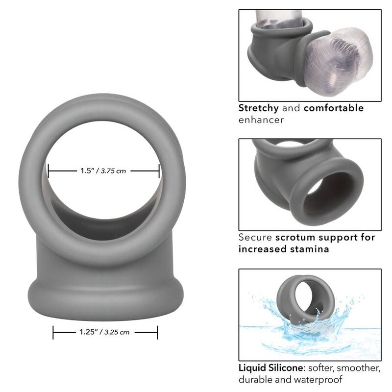 Comprar CALEXOTICS Alpha Precision Ring Gris – Anillo Erótico De Doble Diseño Para Placer Sensible-Noxtic