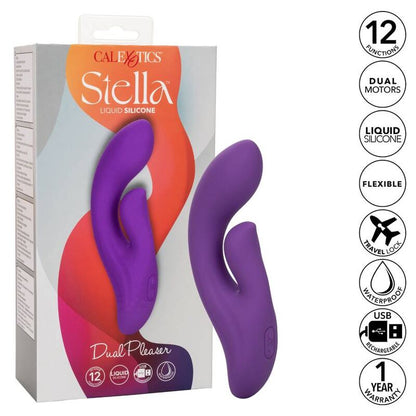 CALEXOTICS Stella Dual Pleaser Violeta – Juguete Erótico Con Diseño Curvado Para Placer Amedido