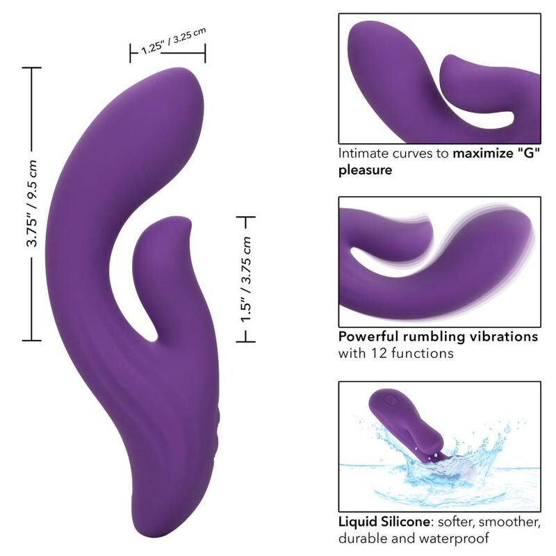 CALEXOTICS Stella Dual Pleaser Violeta – Juguete Erótico Con Diseño Curvado Para Placer Amedido